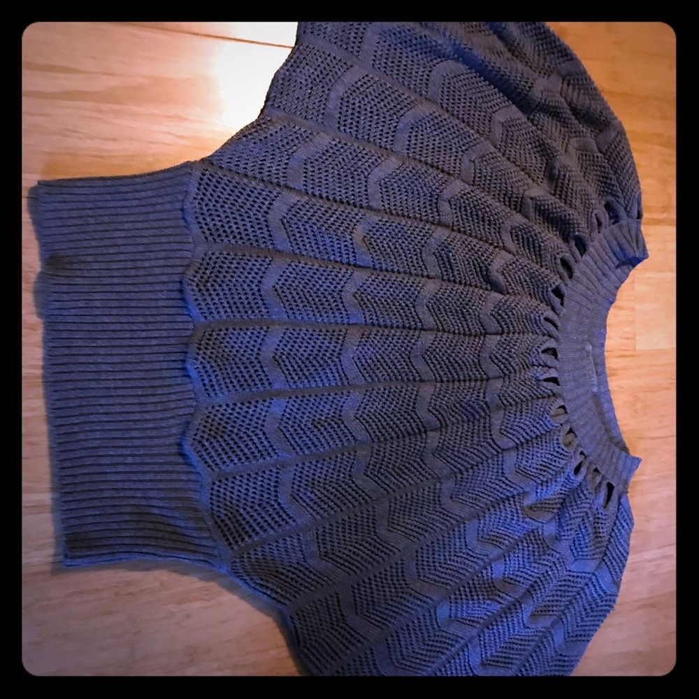 Beautiful gray crocheted top from Anthropologie.